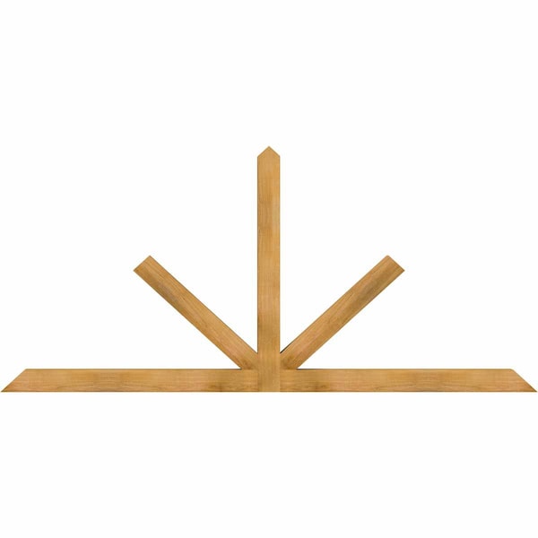 Ekena Millwork Saratoga Rough Sawn Timber Gable Bracket, Western Red Cedar, 96"W x 44"H x 4"D x 4"F, 11/12 Pitch GBW096X44X0404SAR00RWR - main